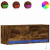 Image de vidaXL Armoire TV murale avec éclairage LED chêne fumé 100x31x35 cm