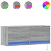 Image de vidaXL Armoire TV murale avec éclairage LED Gris Sonoma 100x31x35 cm