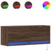 Image de vidaXL Armoire TV murale avec éclairage LED aspect chêne 100x31x35 cm