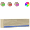 Image de vidaXL Armoire TV murale avec éclairage LED Chêne Sonoma 140x31x38 cm