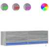 Image de vidaXL Armoire TV murale avec éclairage LED Gris Sonoma 140x31x38 cm