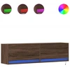 Image de vidaXL Armoire TV murale avec éclairage LED aspect chêne 140x31x38 cm