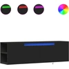 Image de vidaXL Armoire TV murale avec éclairage LED noir 135x31x39,5 cm