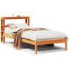 Image de vidaXL Cadre de lit avec tête de lit sans matelas brun cireux 75x190 cm