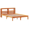 Image de vidaXL Cadre de lit avec tête de lit sans matelas brun cireux 140x200 cm