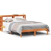 Image de vidaXL Cadre de lit avec tête de lit sans matelas brun cireux 150x200 cm