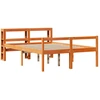 Image de vidaXL Cadre de lit avec tête de lit sans matelas brun cireux 135x190 cm