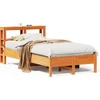 Image de vidaXL Lit en bois massif sans matelas pin brun cireux 100x200