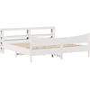 Image de vidaXL Lit en bois massif avec tête de lit blanc 200x200 cm pin