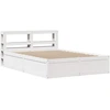 Image de vidaXL Lit en bois massif avec tête de lit blanc 140x190 cm pin