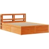 Image de vidaXL Lit en bois massif avec tête de lit brun cireux 120x190 cm Pin