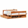 Image de vidaXL Lit en bois massif, sans matelas, en pin brun cireux 180x200