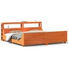 Image de vidaXL Lit en bois massif sans matelas pin brun cireux 200x200