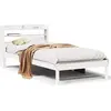 Image de vidaXL Lit en pin massif sans matelas blanc 75x190 cm