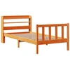 Image de vidaXL Cadre de lit avec tête de lit sans matelas brun cire 100x200 cm