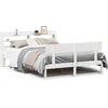 Image de vidaXL Lit en bois massif sans matelas Blanc 140x190 cm pin