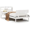 Image de vidaXL Lit en pin massif sans matelas blanc 90x200 cm