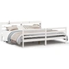 Image de vidaXL Cadre de lit avec tête de lit sans matelas blanc 200x200 cm