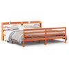 Image de vidaXL Lit en bois massif sans matelas pin brun cireux 200x200
