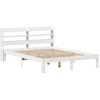 Image de vidaXL Cadre de lit avec tête de lit sans matelas blanc 135x190 cm