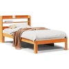 Image de vidaXL Lit en bois massif sans matelas pin brun cireux 75x190 cm