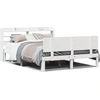 Image de vidaXL Cadre de lit avec tête de lit sans matelas blanc 120x190 cm