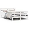Image de vidaXL Cadre de lit avec tête de lit sans matelas blanc 140x190 cm