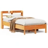Image de vidaXL Lit en bois massif sans matelas pin brun cireux 75x190 cm