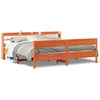 Image de vidaXL Lit en bois massif, sans matelas, en pin brun cireux 180x200