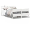Image de vidaXL Lit en bois massif sans matelas Blanc 140x190 cm pin