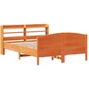 Image de vidaXL Lit en bois massif, sans matelas, en pin brun ciré 160x200