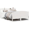 Image de vidaXL Lit en bois massif sans matelas Blanc 135x190 cm pin
