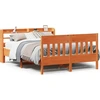 Image de vidaXL Lit en bois massif sans matelas pin brun cireux 150x200 cm