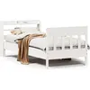 Image de vidaXL Lit en pin massif sans matelas blanc 90x200 cm