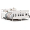 Image de vidaXL Lit en bois massif sans matelas Blanc 135x190 cm pin
