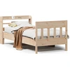 Image de vidaXL Lit en bois massif sans matelas 75x190 cm pin