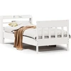 Image de vidaXL Lit en pin massif sans matelas blanc 75x190 cm