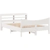 Image de vidaXL Lit en bois massif avec tête de lit blanc 140x190 cm pin