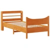 Image de vidaXL Lit en bois massif avec tête de lit brun cireux 75x190 cm pin