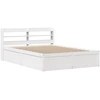 Image de vidaXL Lit en bois massif avec tête de lit blanc 140x190 cm pin
