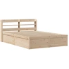 Image de vidaXL Lit en bois massif avec tête de lit 135x190 cm pin