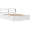 Image de vidaXL Lit en bois massif avec tête de lit blanc 135x190 cm pin