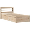 Image de vidaXL Lit en bois massif avec tête de lit 90x190 cm pin