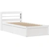 Image de vidaXL Lit en bois massif avec tête de lit blanc 90x190 cm pin
