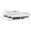 Image de vidaXL Lit en bois massif sans matelas Blanc 200x200 cm pin