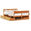 Image de vidaXL Lit en pin massif sans matelas brun cireux 120x200 cm