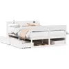 Image de vidaXL Lit en bois massif sans matelas Blanc 140x190 cm pin