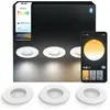 Image de Philips Hue White ambiance, ensemble de 3 spots encastrés pour salle de bain (type downlight) Adore, Bluetooth/Zigbee, blanc, culot GU10, température de couleur réglable de 2200 K à 6500 K, angle de diffusion de 40°