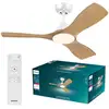 Image de Ventilateur de plafond Philips Olas 30 avec LED intégrée 106 cm, moteur DC, télécommande RF, 6 vitesses, blanc - Neuf