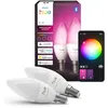 Image de Philips Hue Led Lot De 2 Ampoules Flamme E14 Dépolie Lumière Blanche Et Colorée - White And Color Ambiance